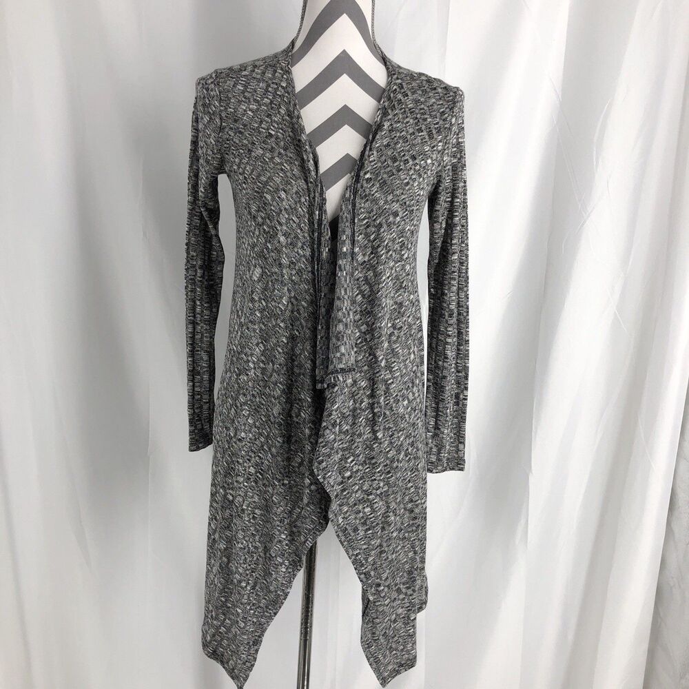 NWOT Reborn J Cardigan Open Front Long Duster Black Small